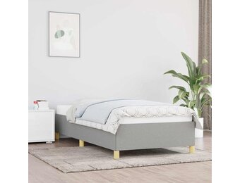 vidaXL Bedframe zonder matras 100x200 cm stof lichtgrijs
