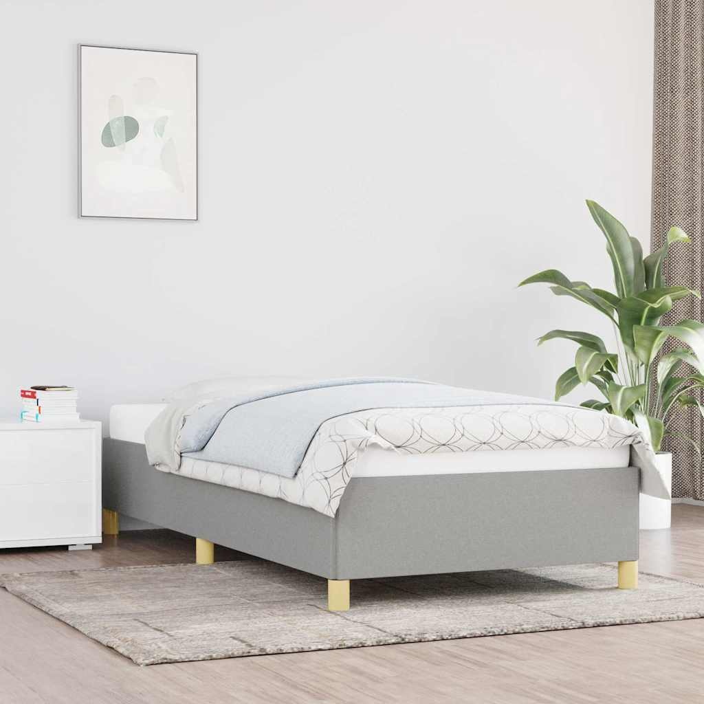 vidaXL Bedframe zonder matras 100x200 cm stof lichtgrijs