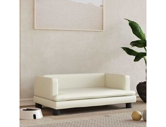 vidaXL Hondenmand 80x45x30 cm kunstleer crèmekleurig