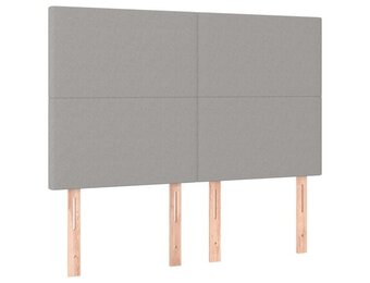 vidaXL Hoofdborden 4 st 72x5x78/88 cm stof lichtgrijs