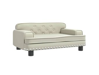 vidaXL Hondenmand 70x45x30 cm kunstleer crèmekleurig