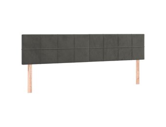 vidaXL Hoofdborden 200x5x78/88 cm fluweel donkergrijs