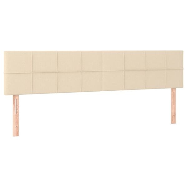 vidaXL Hoofdborden 160x5x78/88 cm stof crèmekleurig