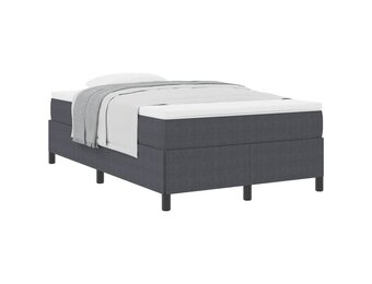 vidaXL Boxspringbed Donkergrijs 120 x 200 cm Katoen Stof