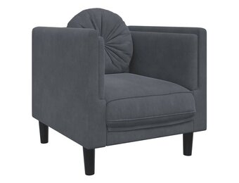 vidaXL Fauteuil met kussens fluweel donkergrijs