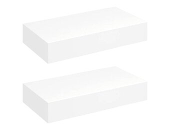 vidaXL Wandplanken zwevend met lades 2 st 48 cm wit