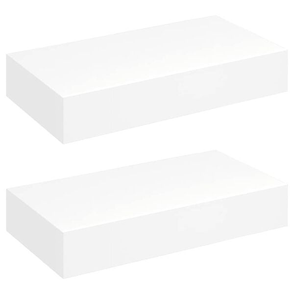 vidaXL Wandplanken zwevend met lades 2 st 48 cm wit