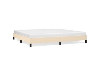 vidaXL Bedframe zonder matras stof crèmekleurig 200x200 cm