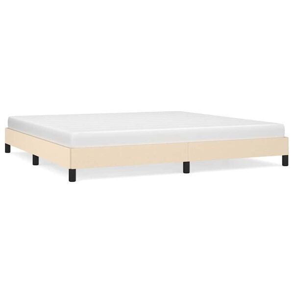vidaXL Bedframe zonder matras stof crèmekleurig 200x200 cm