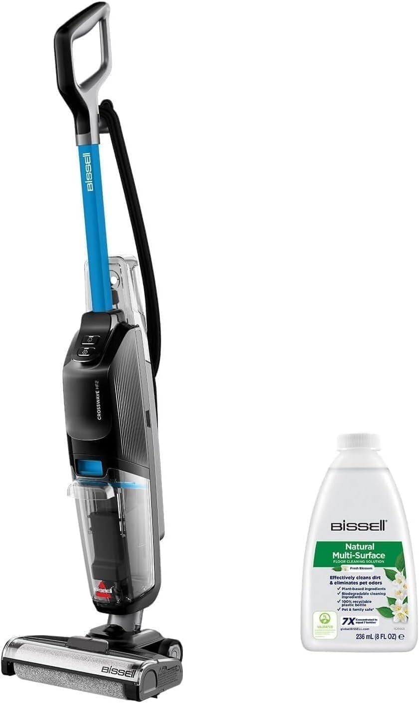BISSELL CrossWave HF2 Nat en Droog Steelstofzuiger - Zwart/Grijs/Blauw