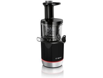 Bosch VitaExtract Slowjuicer, MESM731M, 150 Watt, sapcontainer 1000 ml, drie filters voor fruit of groentesappen, eenvoudig schoon te maken, zwart/RVS