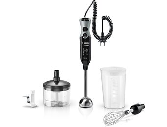 Bosch, staafmixer, ErgoMixx, MSM67170, 750 watt motor, 12 snelheden & turbofunctie, hakmolen, garde, ijs-crush mes, mengbeker, uittrekbaar snoer, zwart