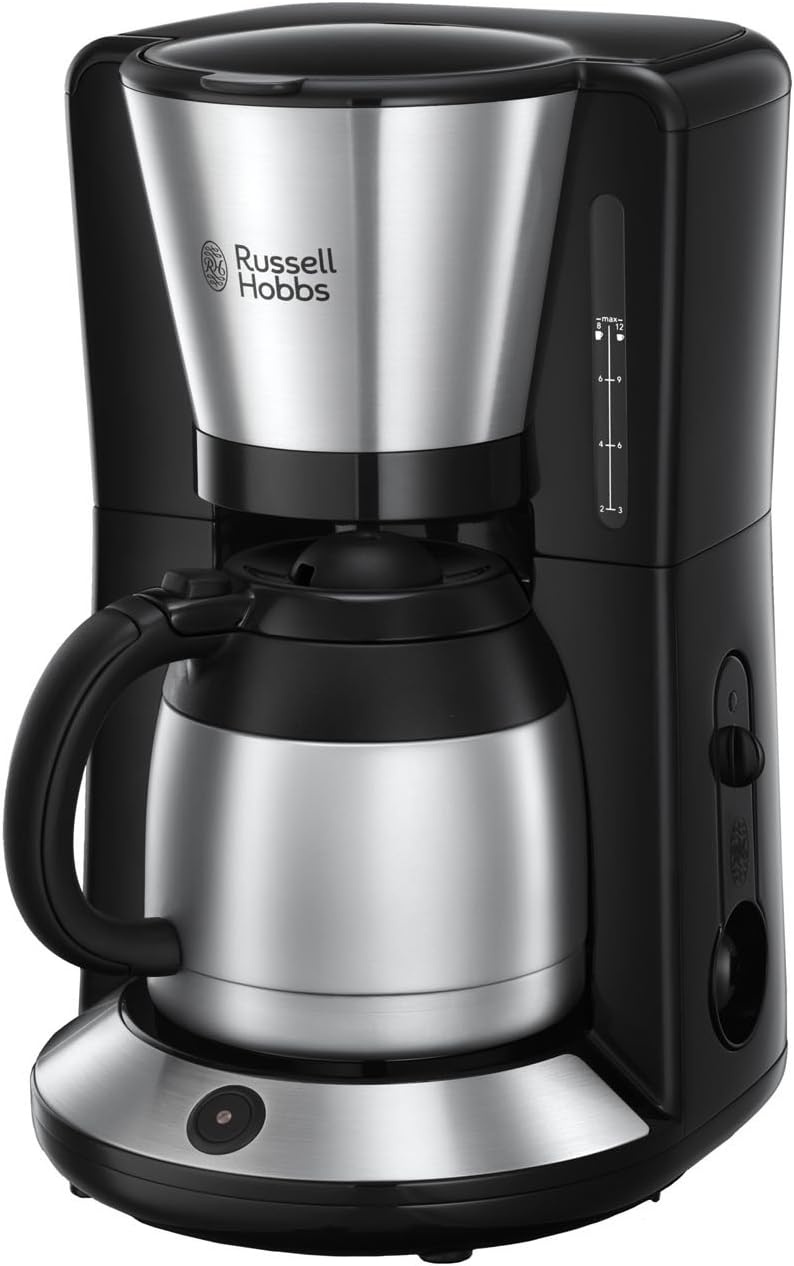 Russell Hobbs Adventure Brushed Thermo Filterkoffiezetapparaat, Rvs/Zwart