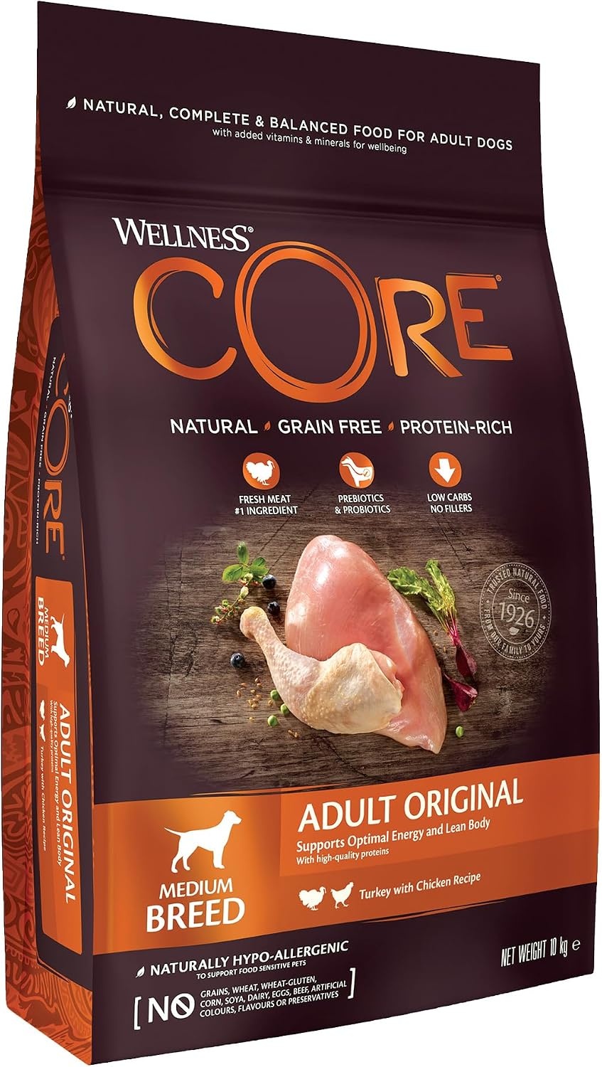 Wellness CORE Original 10 kg, Kip & Kalkoen – Droog Hondenvoer - Maat 10kg