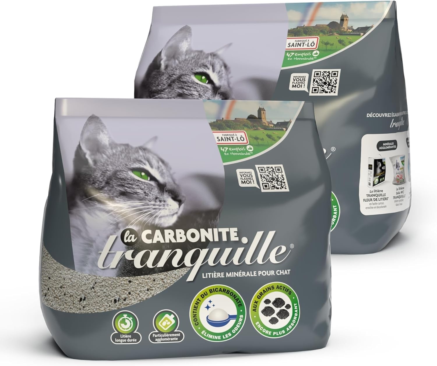 Tranquille Klontvormend Kattenbakvulling met Actieve Kool - 13 kg (2 x 6,5 kg)