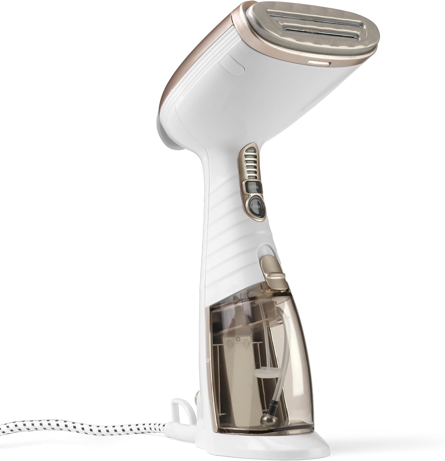 Conair Turbo Extreme Steam Handheld Kledingstomer GS59XE, 230ml afneembaar waterreservoir, Snelle opwarming in 40 seconden, Turbo Extremesteam Kledingstomer GSC, Wit/Champagne