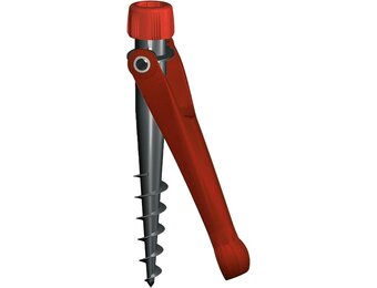 Krinner Vario Drill Parasolstandaard, parasolhouder, vloerpluggen rood, voor strand, aarde, weide, tuin, vrije tijd en camping, Made in Germany, 20005
