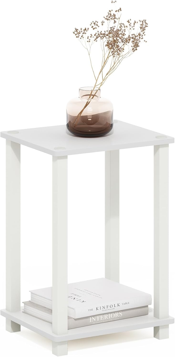 Furinno Simplistic Kleine Bijzettafel - Wit - 34 x 29 x 50 cm