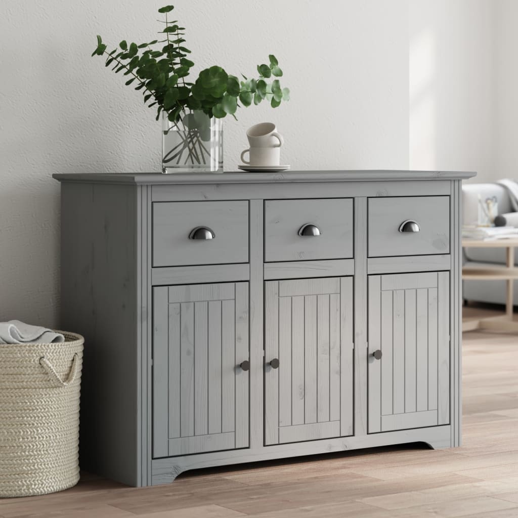 Dressoir BODO 115,5x44x80 cm massief grenenhout grijs - 60% korting