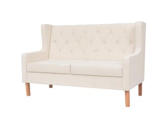 Tweezitsbank Crèmewit - Stof - 25% Korting