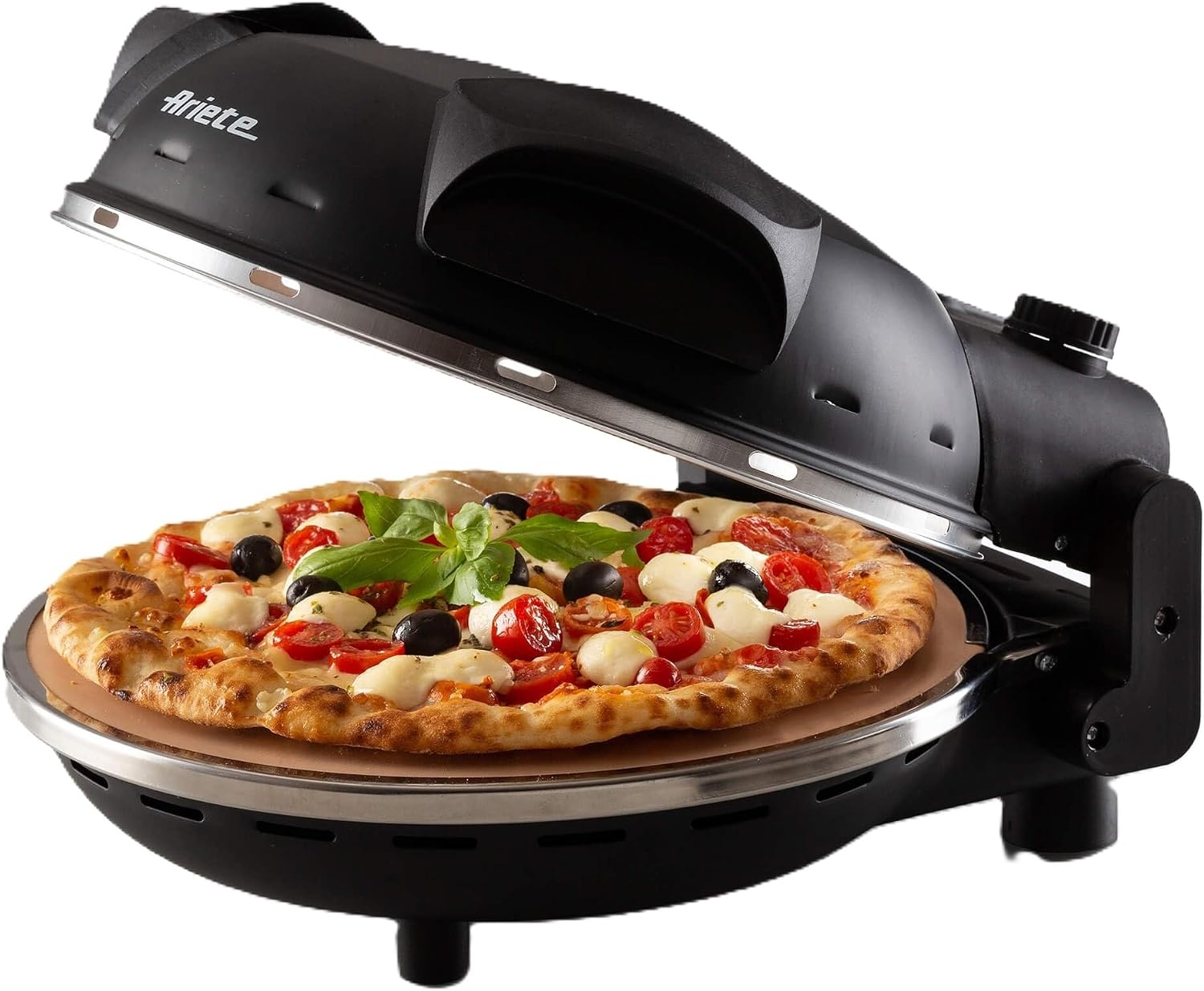 Snelle Pizzaoven - 400°C, 1200W, 32cm Pizzasteen - Zwart - 58% Korting