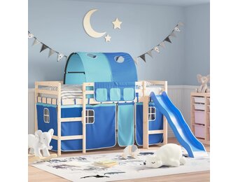 vidaXL Gordijnen & Tunnel Hoogslaper Blauw Polyester - 24% Korting