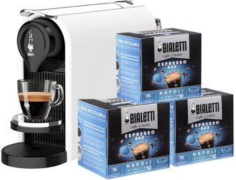 Espressomachine Gioia Plus Wit + 48 Capsules (24% Korting)