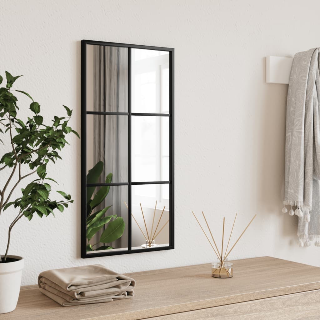 Zwarte Wandspiegel Rechthoekig 30x60 cm - 24% Korting