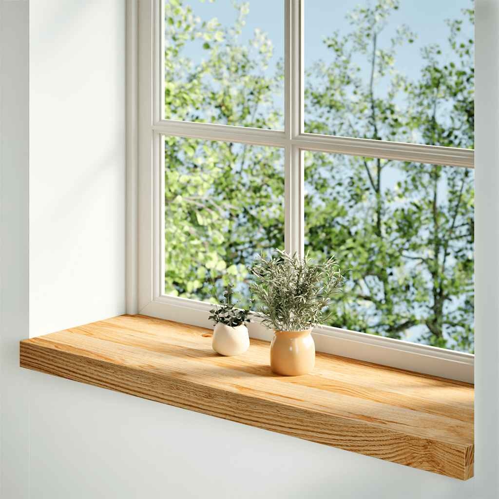 2 Massieve Eikenhouten Vensterbanken 90x25 cm Lichtbruin - 24% Korting