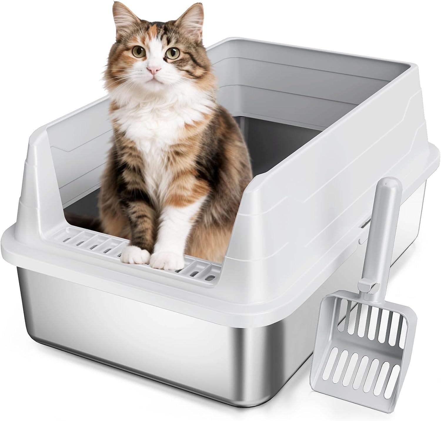 Kattenbak RVS Lichtgrijs 44x34x20 cm - 28% Korting!