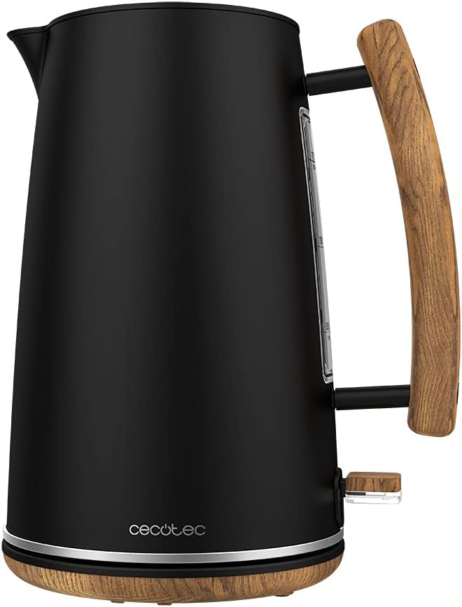 Waterkoker RVS 1.7L Zwart Hout-look 3000W | 57% Korting
