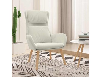 Comfortabele Relaxstoel Fluweel Crèmewit - 24% Korting