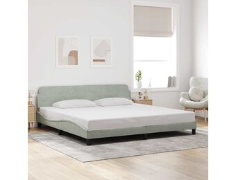 vidaXL Bedframe "Dover" Fluweel Lichtgrijs 200x200 cm - 25% Korting