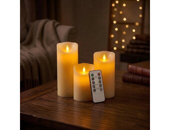 CCLIFE LED Kaarsen, 2/3/5PCS Batterij Werkende Echte Was of Plastic Kaarsen Vlamloze Kaars Chrismas, Color:Set van 3 paraffine