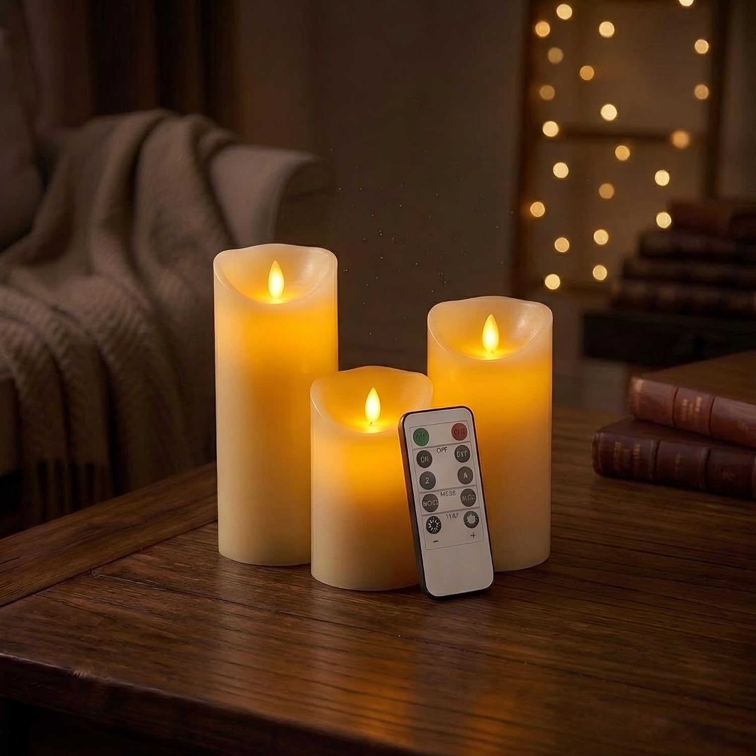 CCLIFE LED Kaarsen, 2/3/5PCS Batterij Werkende Echte Was of Plastic Kaarsen Vlamloze Kaars Chrismas, Color:Set van 3 paraffine