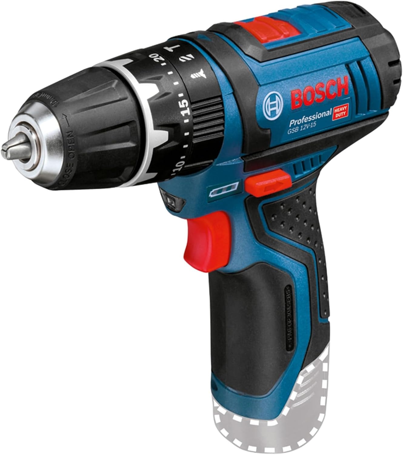 Bosch Professional GSB 12V-15 Accuklopboorschroevendraaier (zonder accu en lader) - Blauw/Zwart/Rood