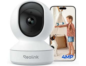Reolink 4MP Indoor WiFi-camera – 360°-weergave, automatische tracking, AI-detectie (persoon/huisdier/huilen), tweerichtingsaudio, nachtzicht, privacymodus, geen abonnement – E1