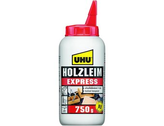 Uhu Houtlijm Express Fles, Universele En Bijzonder Sneldrogende Witte Lijm, 750 G
