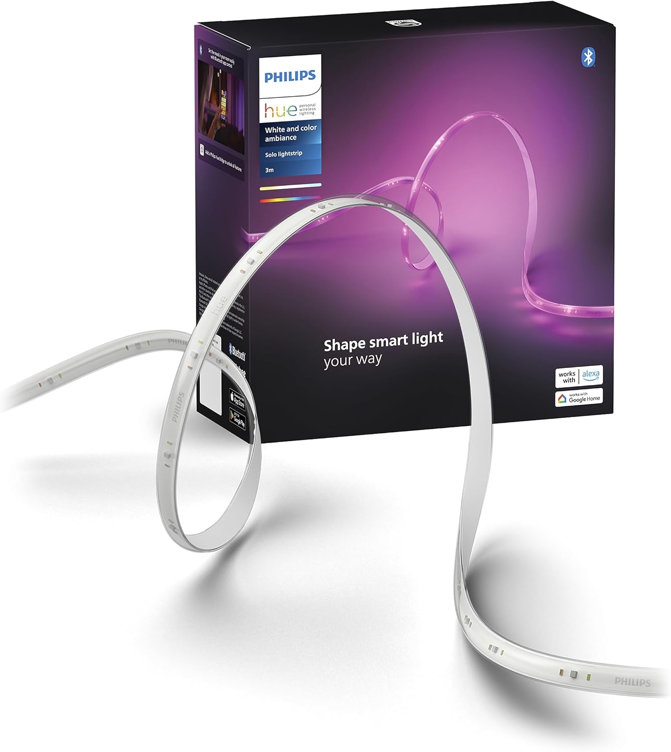 Philips Hue Solo LightStrip, LED-strip, slimme binnenverlichting, 3 meter - Maat 3 meter