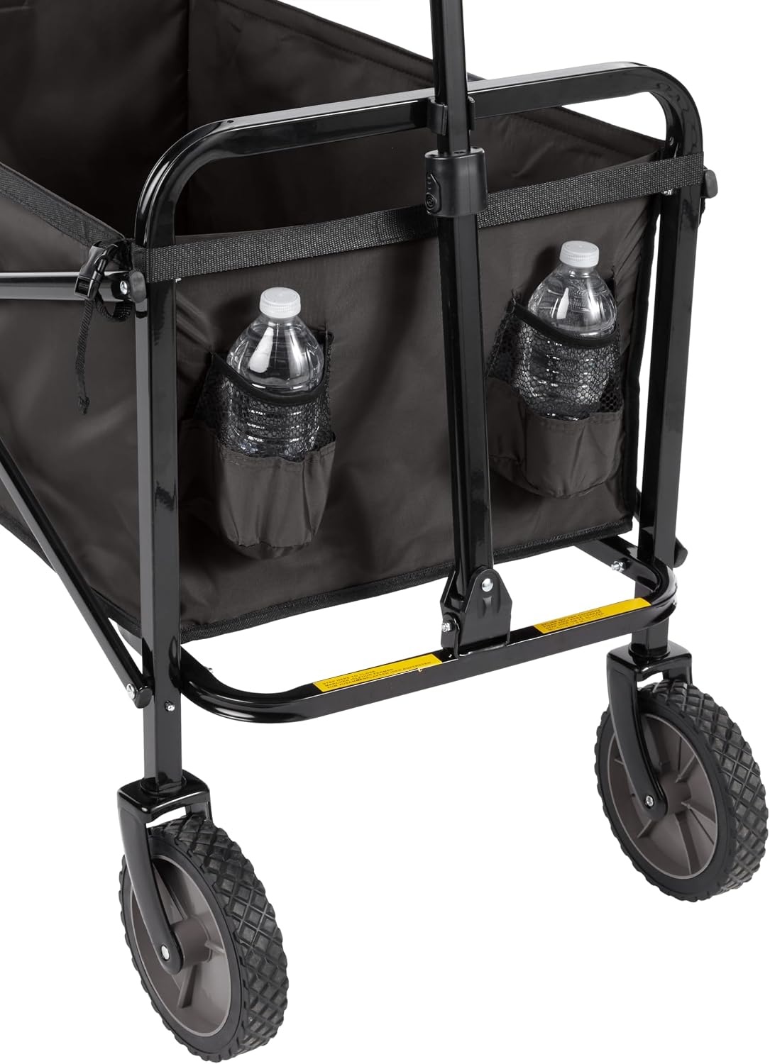 Amazon Basics Inklapbare, in hoogte verstelbare en opvouwbare tuinwagen/trolley voor buiten met hoes, zwart