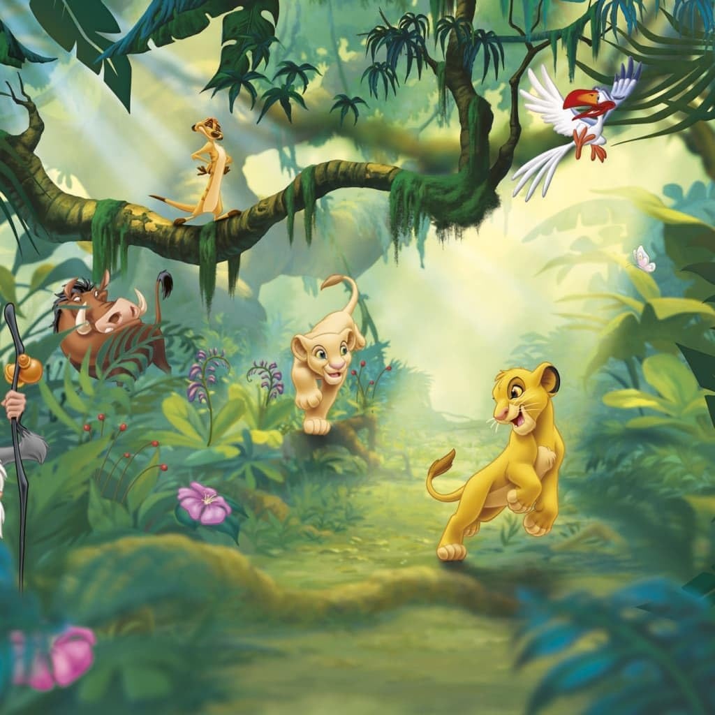 Komar Disney Lion King Jungle Behang Muurschildering, Vinyl, Multi-Colour, 368x0,2x254 cm