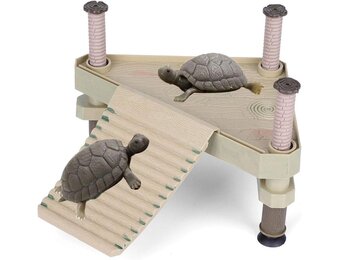 Drijvend Schildpad Platform met Oprijladder - Aquarium Decoratie Koesterplatform voor Waterschildpadden - Drijvend Terrarium Basking Dock voor Watertank, Reptielen en Amfibieën
