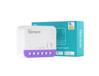 SONOFF Matter Slimme Rolgordijnschakelaar MINI-RBS, 2,4 GHz Wi-Fi, Mini Formaat, Procentuele Bediening, Ondersteuning voor Alexa/Google Home/HomeKit/Home Assistant, Nulleider Vereist, 1 Stuks