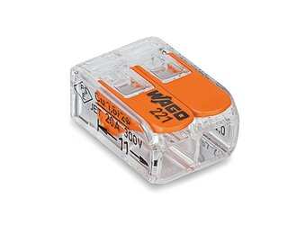 Wago-221-412-Hefboomklem-2-weg Connectors-Terminals-Pack van 1 tot 100 (25)