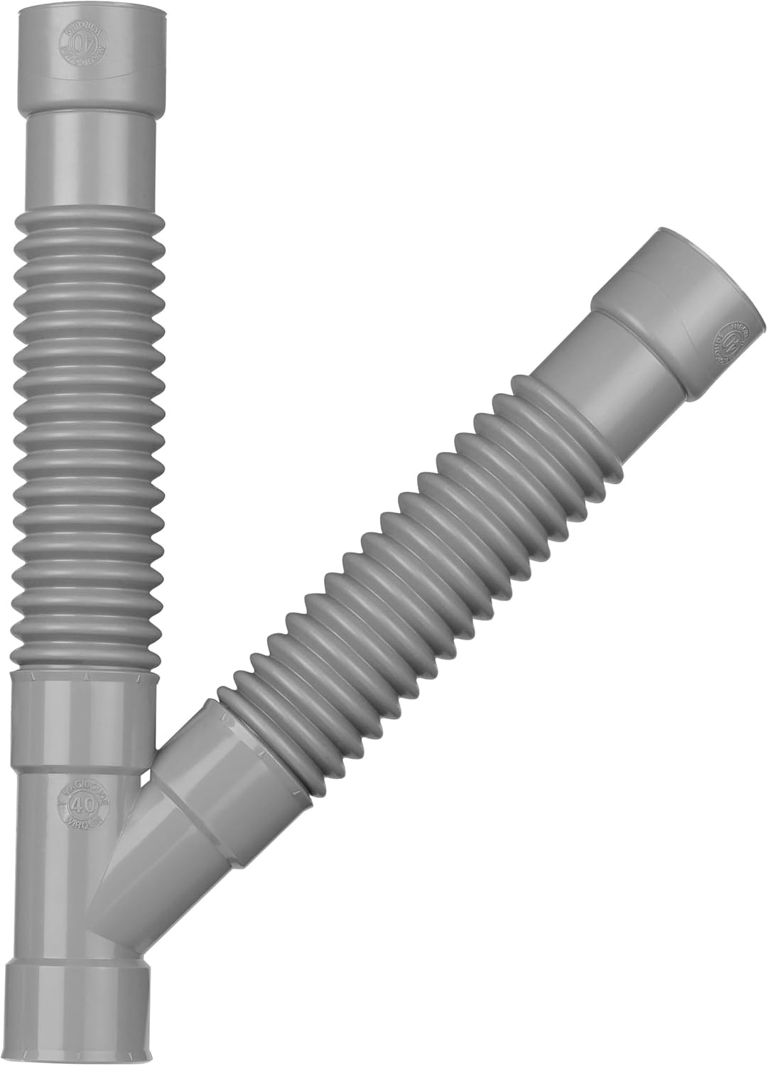 Wirquin 79011001 universele flexibele wc-aansluiting magicoude Y-vorm D40, om te lijmen voor afvoer, grijs - Maat ⌀40