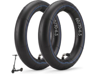 60/70-6,5 buis voor Xiaomi 5/5 Pro/5 Max elektrische step, 25,4 cm (10 inch), dubbele dikke buis met 90° ventiel voor Ninebot Max G30 Series e-scooter, reserveband