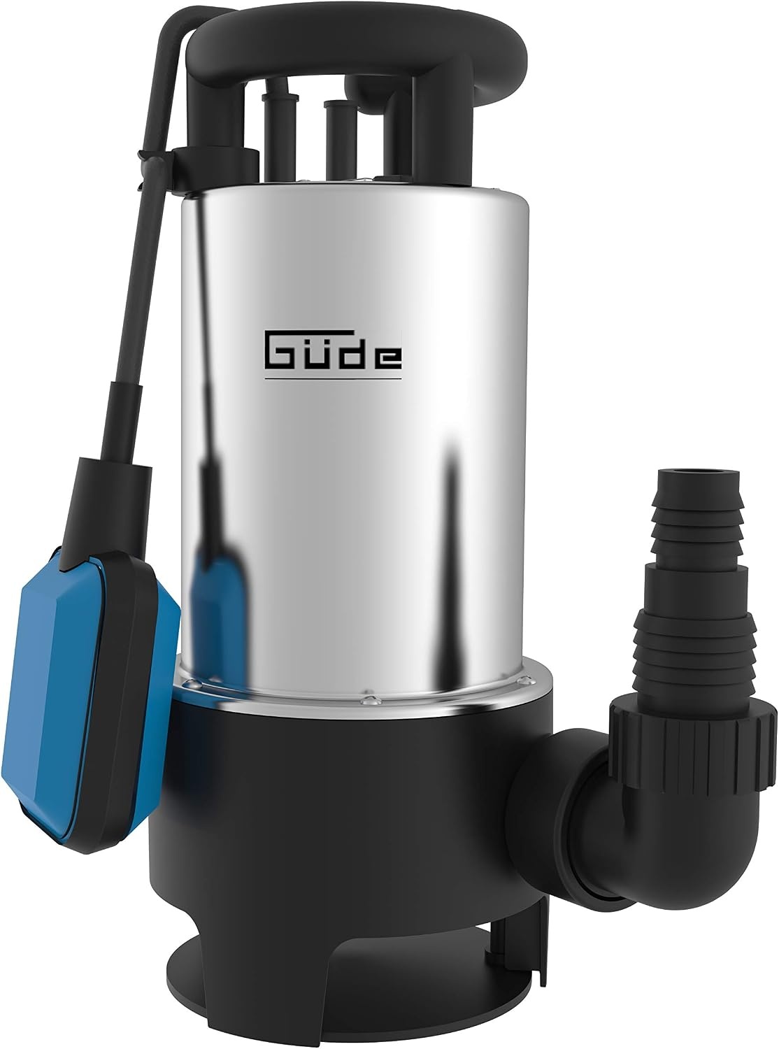 Güde 94639 Dompelpomp voor Vuilwater, GS 1103 PI, Onderdompeldiepte tot 7 M, Maximale Opvoerhoogte 8 M, 1100 W, 20000 L/H, Zilver/Blauw