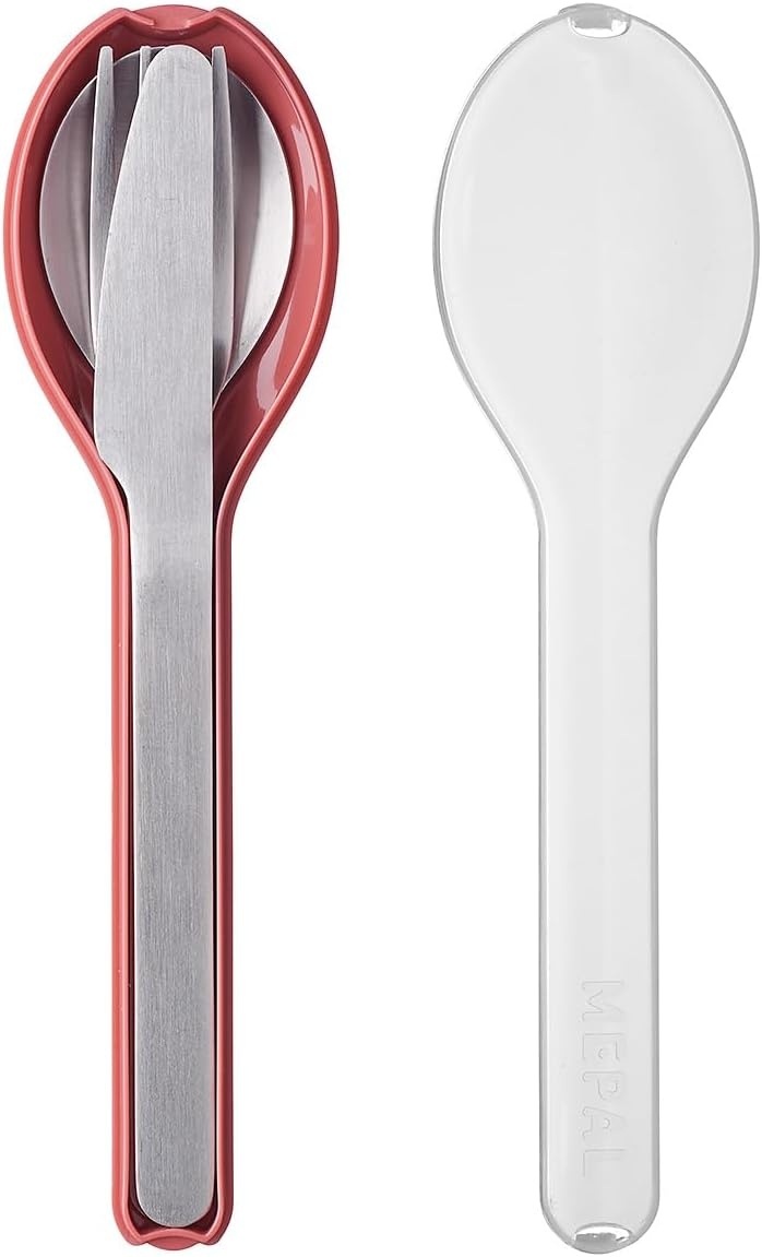 Mepal Ellipse 3-delige bestekset met reisetui - Vivid Mauve - 19,5 x 5,1 x 2,3 cm