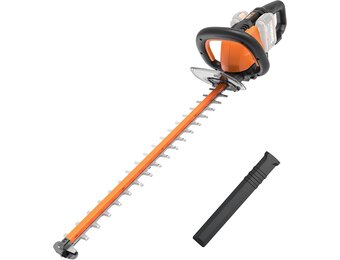 Worx WG284E.9, Elektrische Dubbele Snijmessen Voor Gelijkmatige Sneden, 40 V, 2 x 20 V, Inclusief Beschermkoker, Heggenschaar Zonder Accu En Laadstation, Zwart/Zilver/Oranje