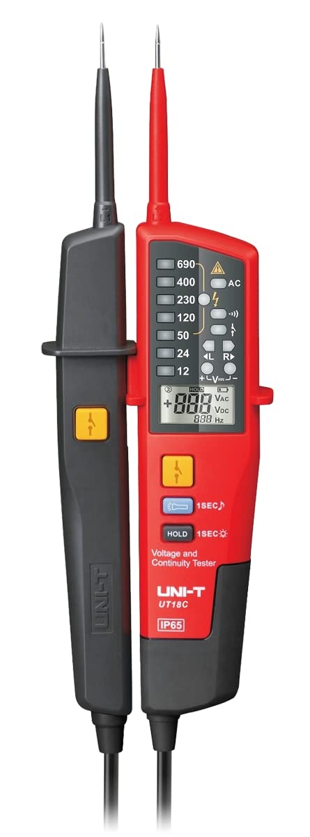 UNI-T UT18C Spanningstester - Universele Meter - Rood/Zwart - 27,2 x 8,5 x 3 cm